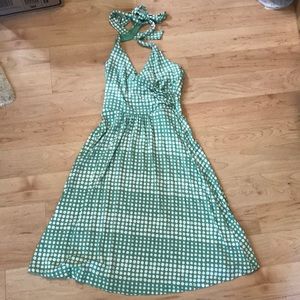 Boden green polka dot sundress